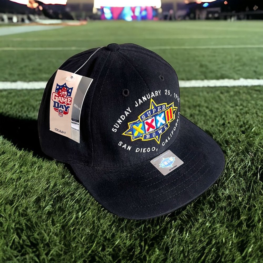 Vintage Super Bowl XXXII Logo 7 Snap Back Hat 1998 Broncos Packers with Tags